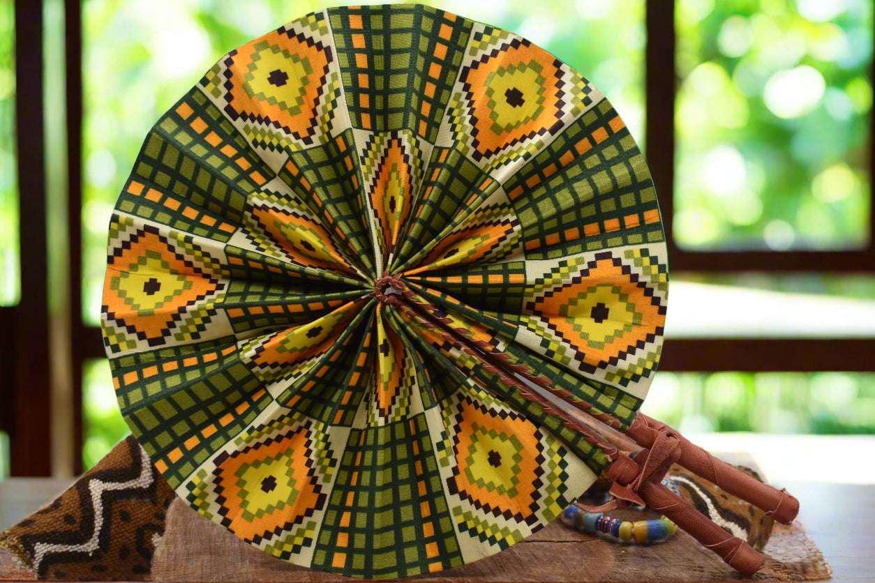 Ankara Print Hand Fans – Made in Ghana Bold. Beautiful. Functional - ONYX MODE