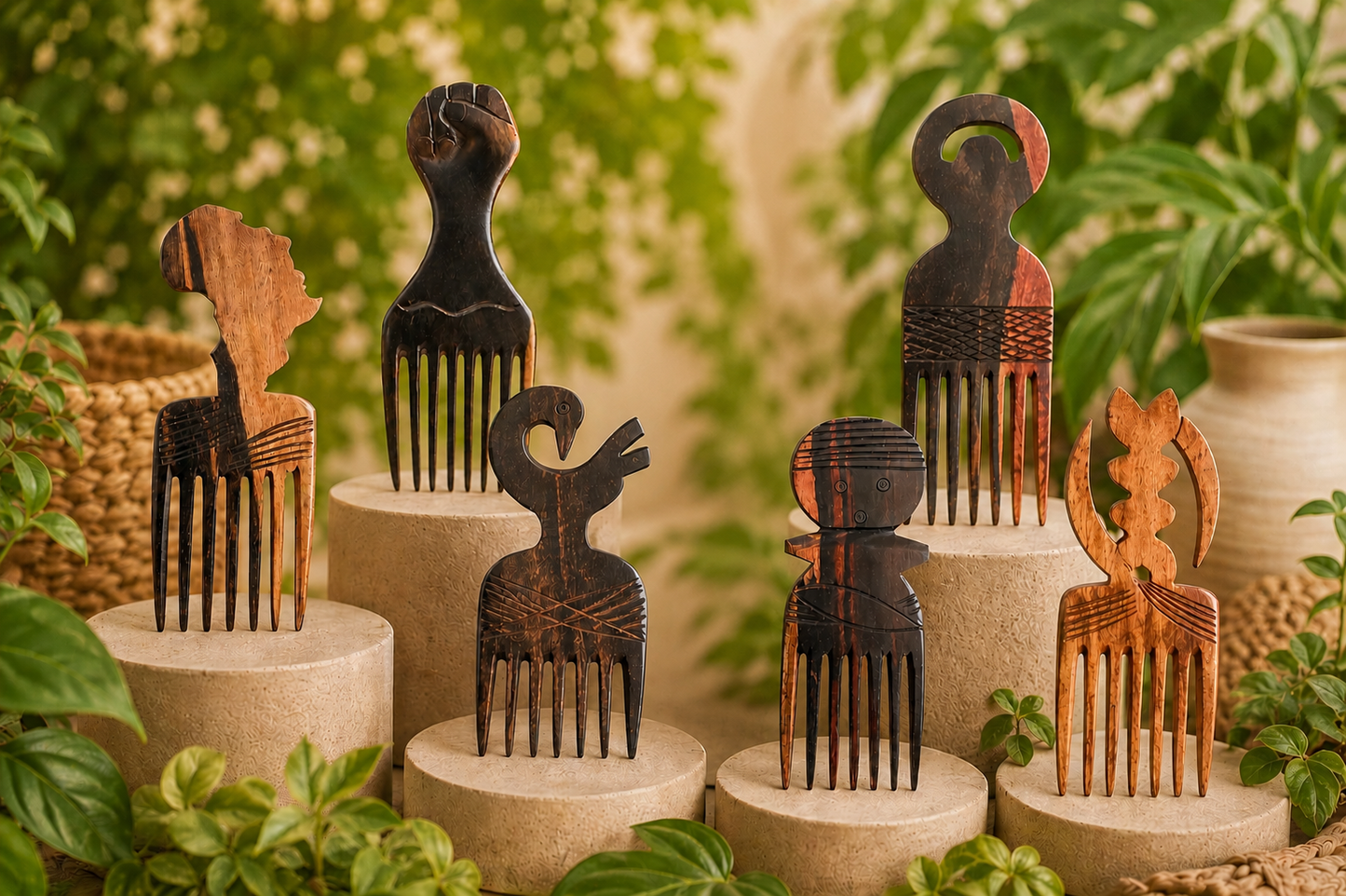 Ebony Wood Afro Comb