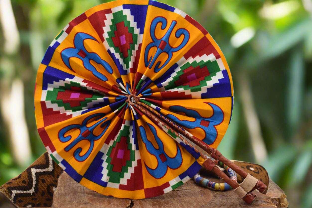 Ankara Print Hand Fans – Made in Ghana Bold. Beautiful. Functional - ONYX MODE
