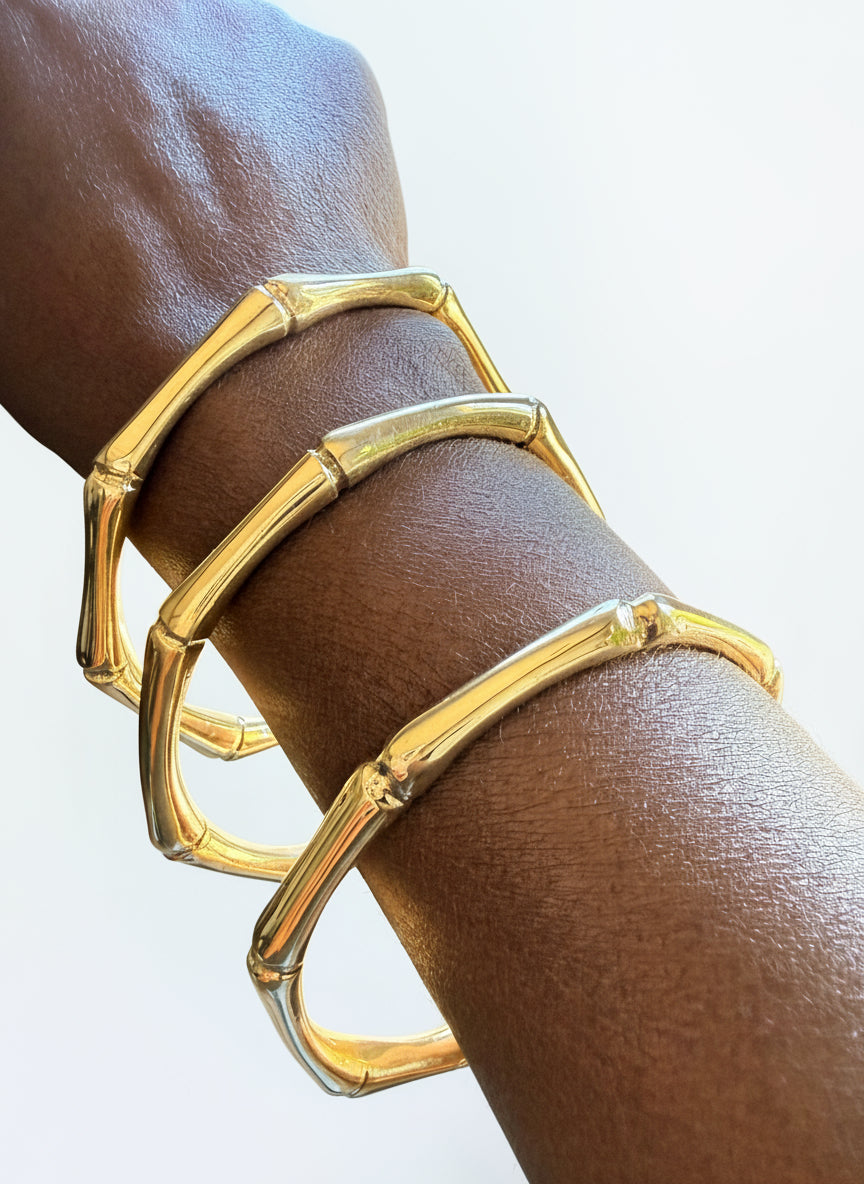Brass Bamboo Bangle – Around The Way Glow