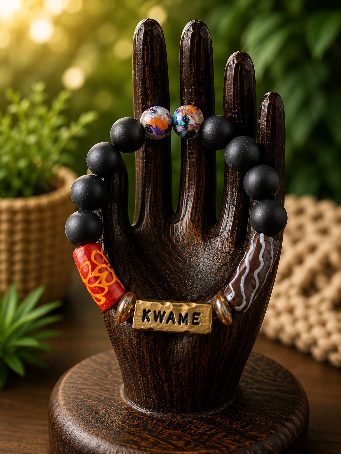 Men’s Ghanaian Day Name Beaded Bracelet
