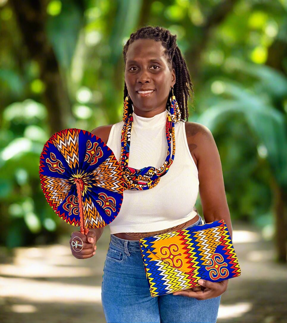 Ankara Royal Set β Necklace, Clutch, Fan & Free Earrings + Free Shipping - ONYX MODE