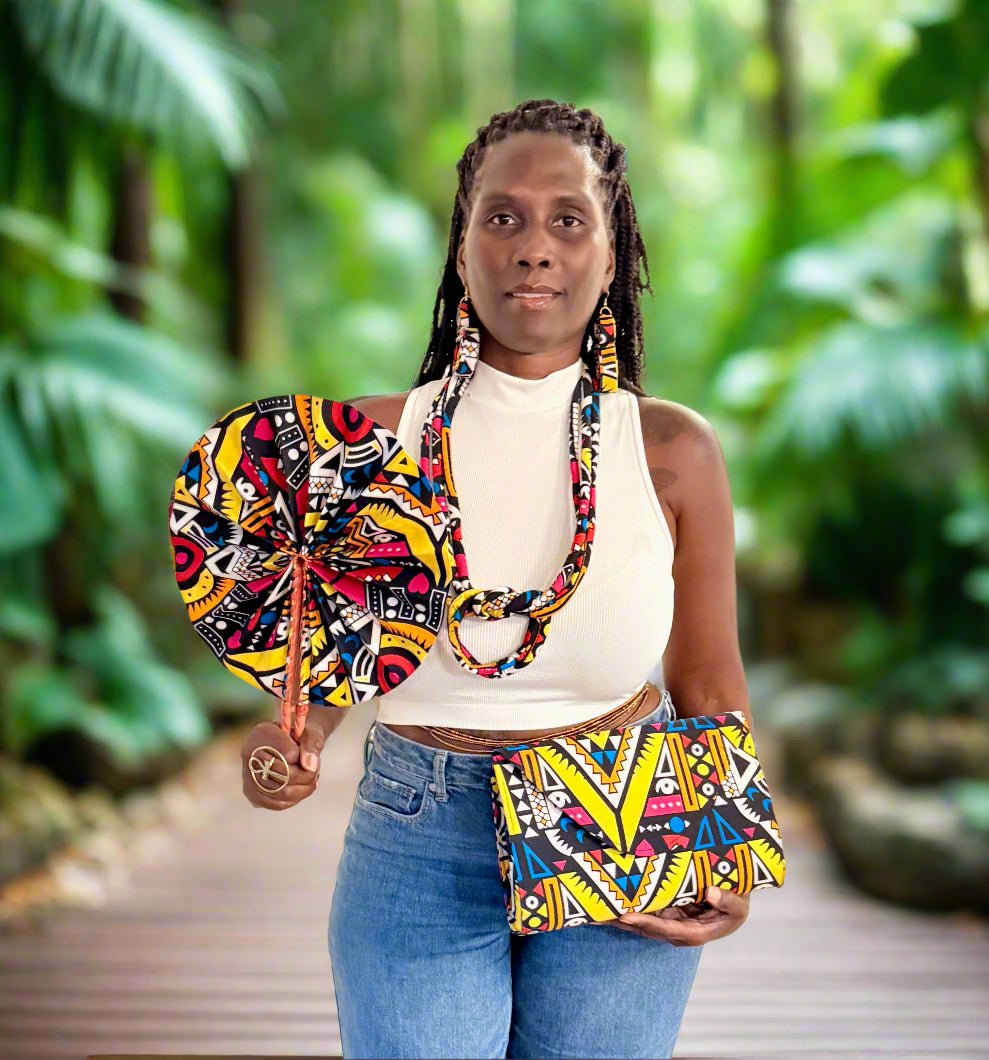 Ankara Royal Set β Necklace, Clutch, Fan & Free Earrings + Free Shipping - ONYX MODE
