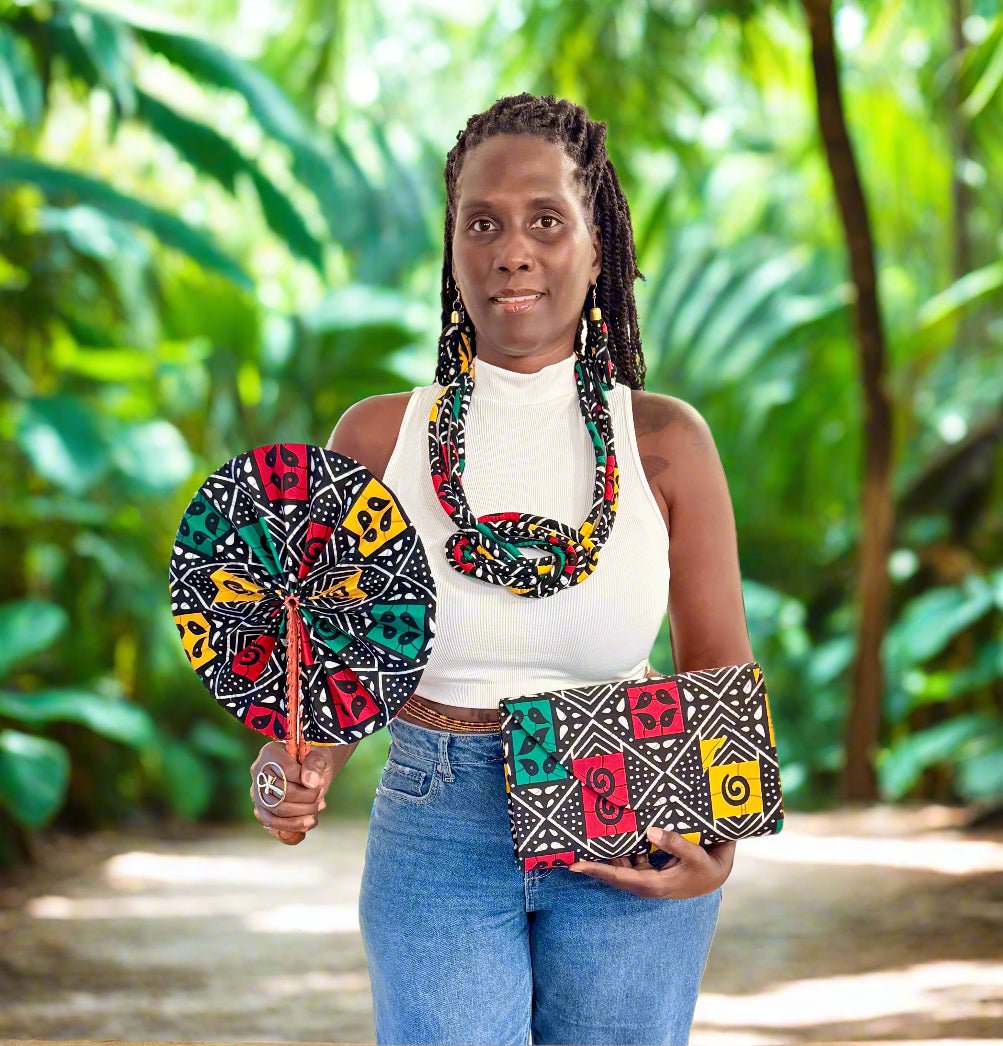 Ankara Royal Set β Necklace, Clutch, Fan & Free Earrings + Free Shipping - ONYX MODE