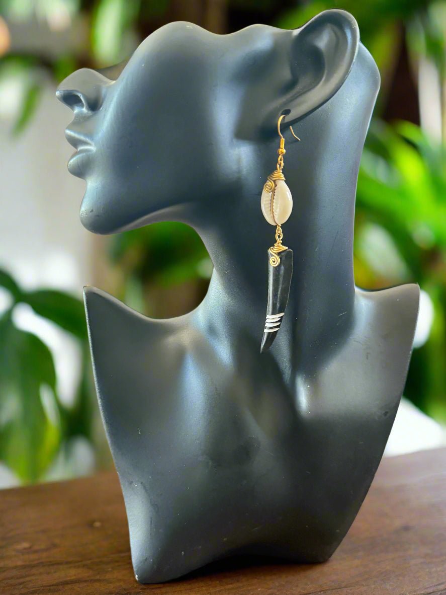 Cowrie Shell Earrings – Handmade African Jewelry - ONYX MODE