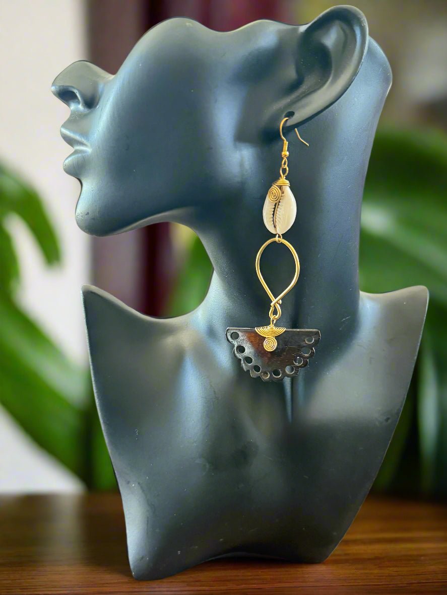 Cowrie Shell Earrings – Handmade African Jewelry - ONYX MODE