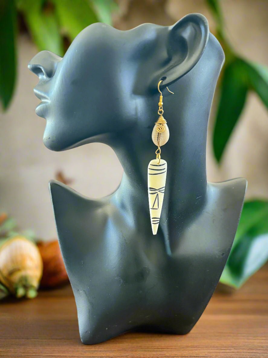 Cowrie Shell Earrings – Handmade African Jewelry - ONYX MODE