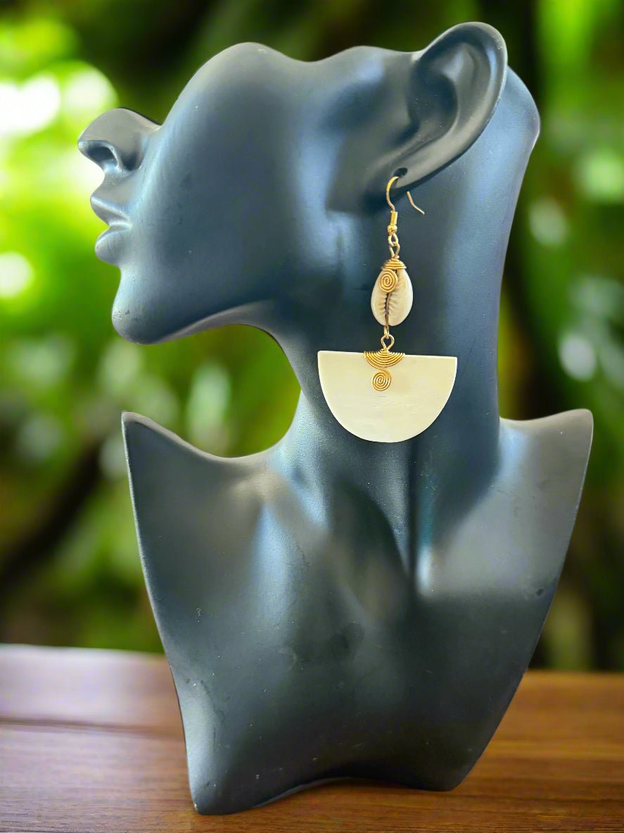 Cowrie Shell Earrings – Handmade African Jewelry - ONYX MODE