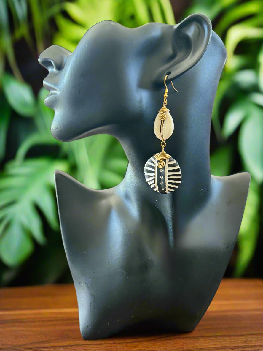 Cowrie Shell Earrings – Handmade African Jewelry - ONYX MODE