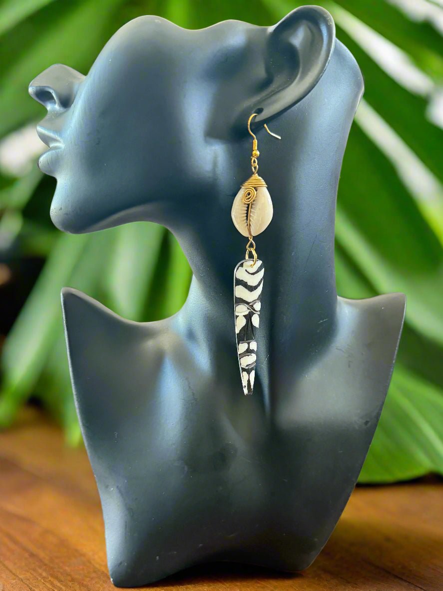 Cowrie Shell Earrings – Handmade African Jewelry - ONYX MODE