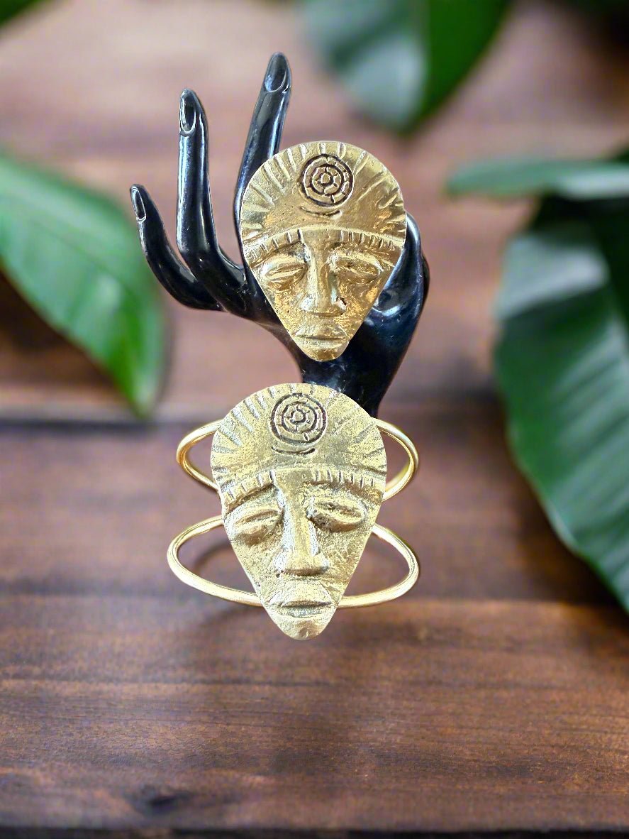 Cultural Echoes – Handcrafted Brass Bracelet & Ring Sets - ONYX MODE