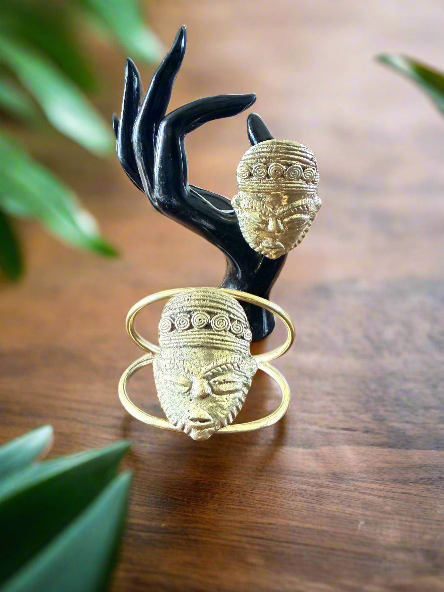 Cultural Echoes – Handcrafted Brass Bracelet & Ring Sets - ONYX MODE