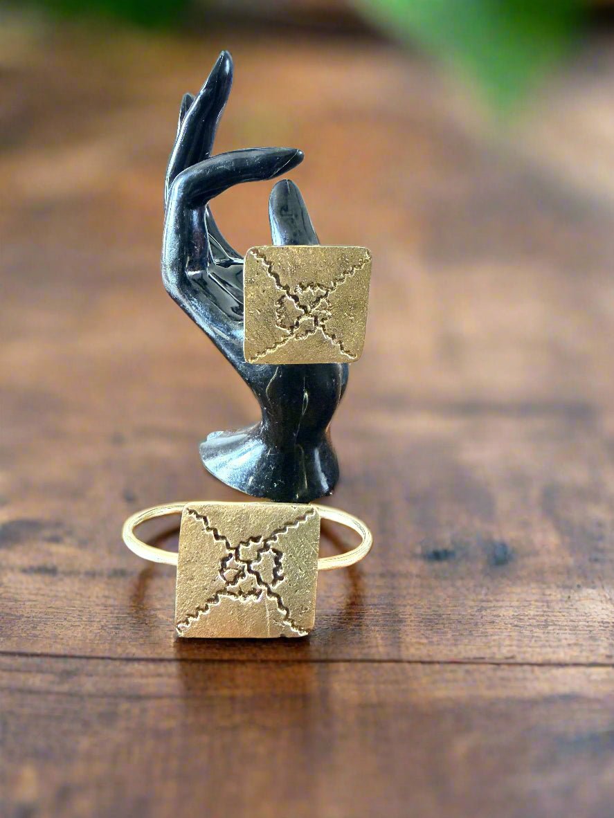 Cultural Echoes – Handcrafted Brass Bracelet & Ring Sets - ONYX MODE