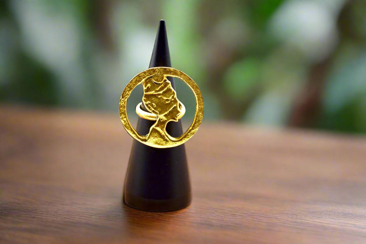 Mama Africa Adjustable Brass Ring – Ancestral Roots (2 Styles) - ONYX MODE