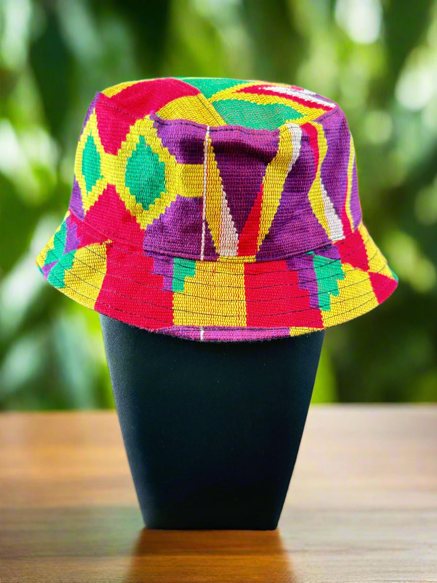 Traditional Kente Woven Bucket Hat - Made in Ghana - ONYX MODE
