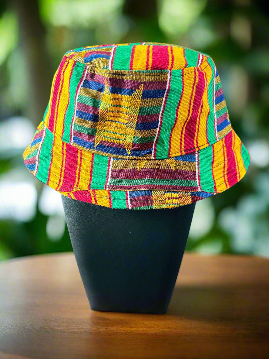 Traditional Kente Woven Bucket Hat - Made in Ghana - ONYX MODE