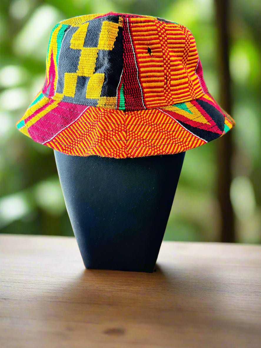 Traditional Kente Woven Bucket Hat - Made in Ghana - ONYX MODE