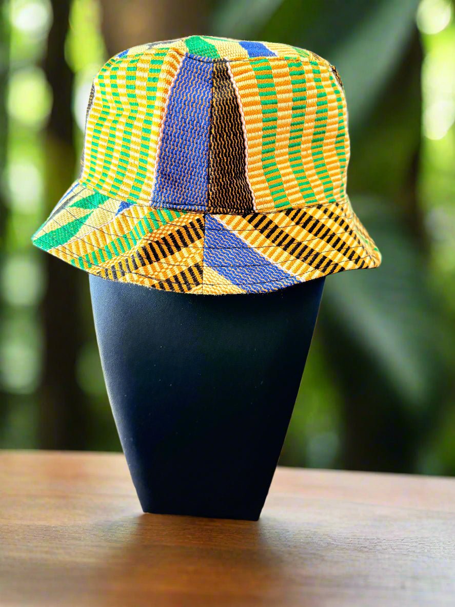 Traditional Kente Woven Bucket Hat - Made in Ghana - ONYX MODE