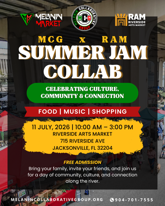 MCG x RAM Summer Jam Collab | Riverside Arts Market Jacksonville Event Flyer 