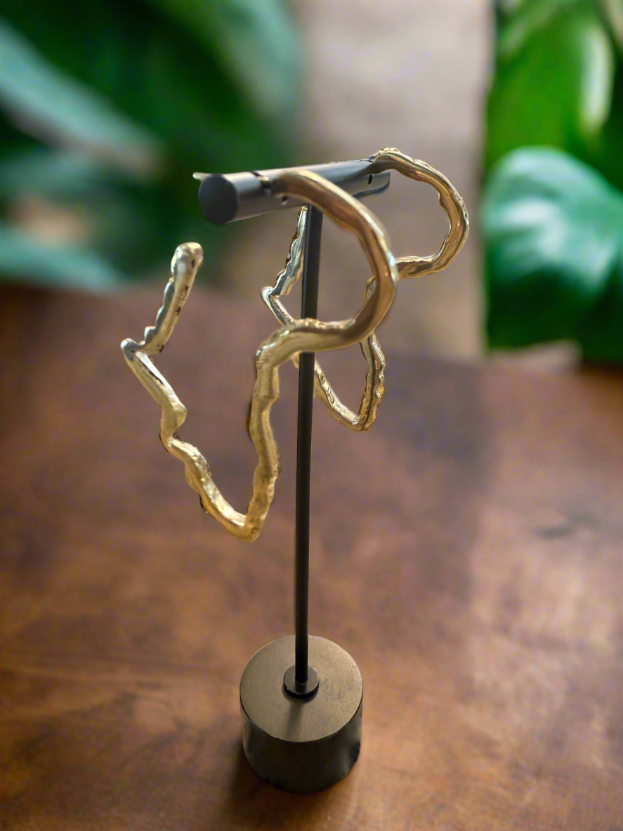 Motherland Hoops – Brass Earrings in Shape of Africa