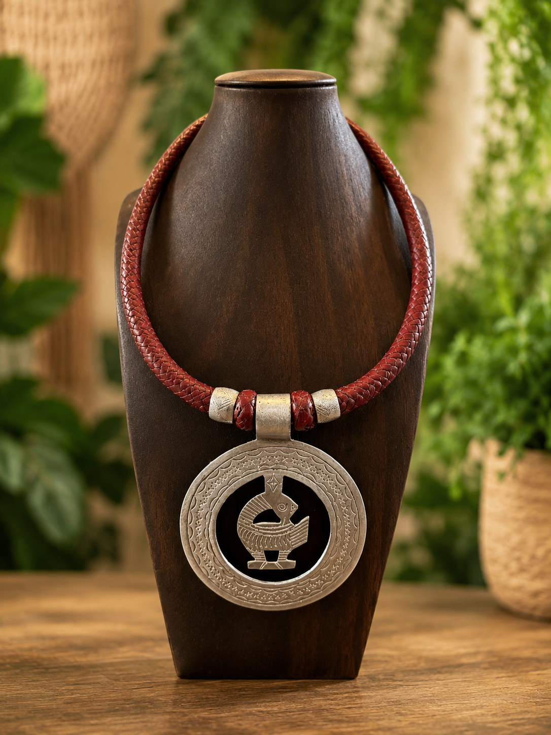 Leather Pendant Necklace