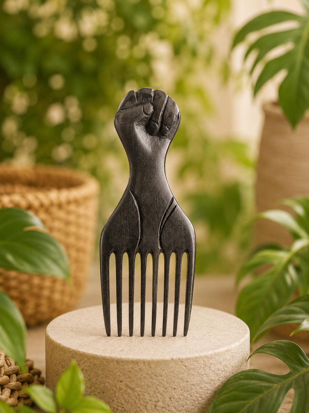 Ebony Wood Afro Comb