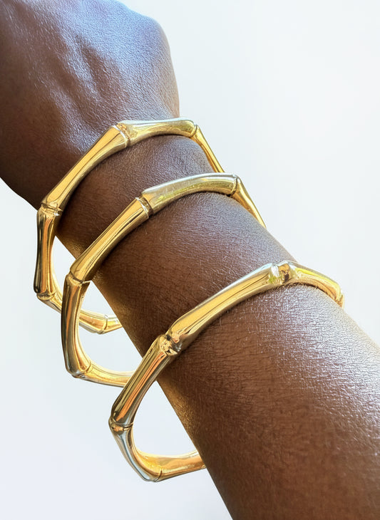 Brass Bamboo Bangle – Around The Way Glow