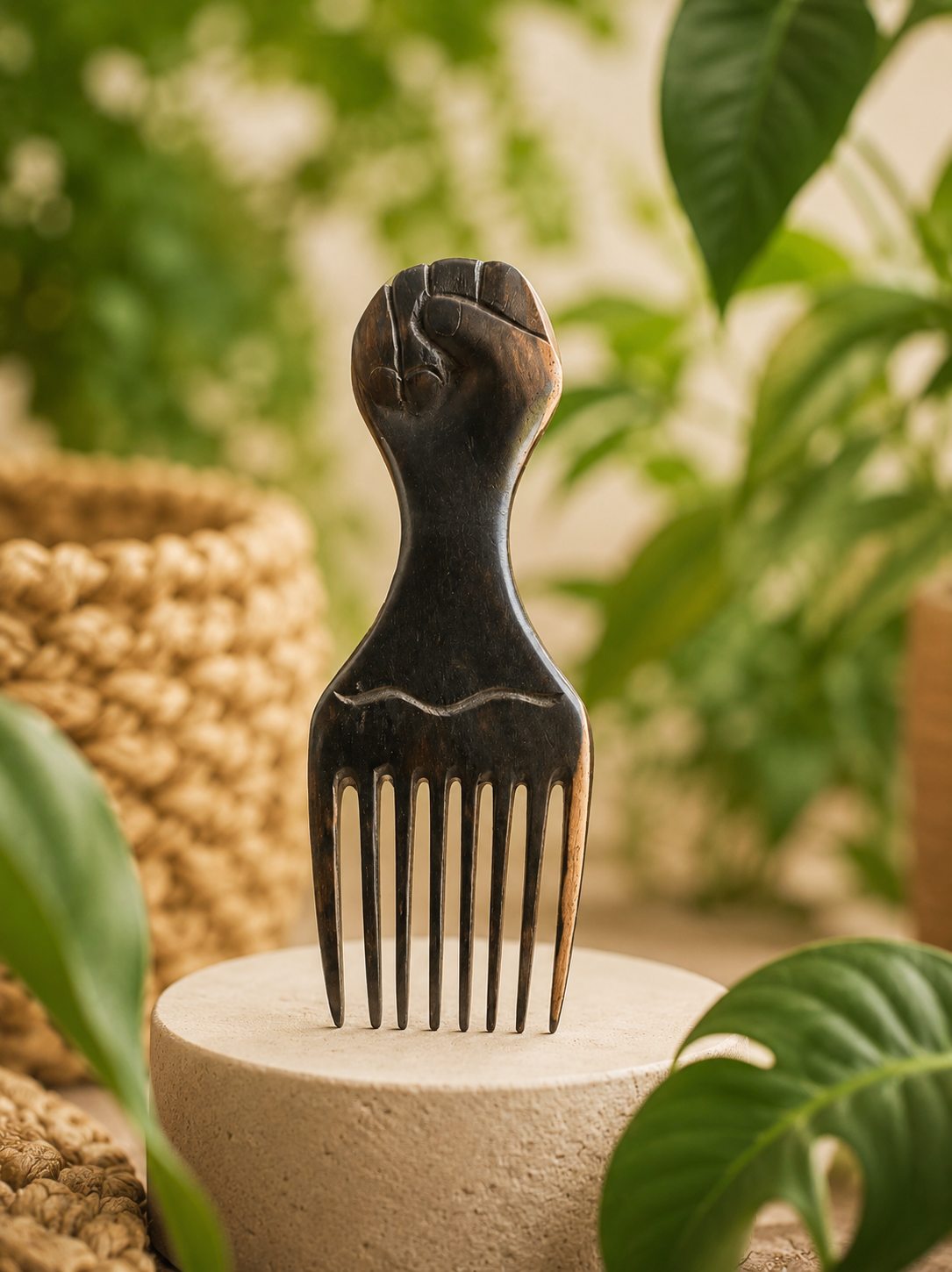 Ebony Wood Afro Comb