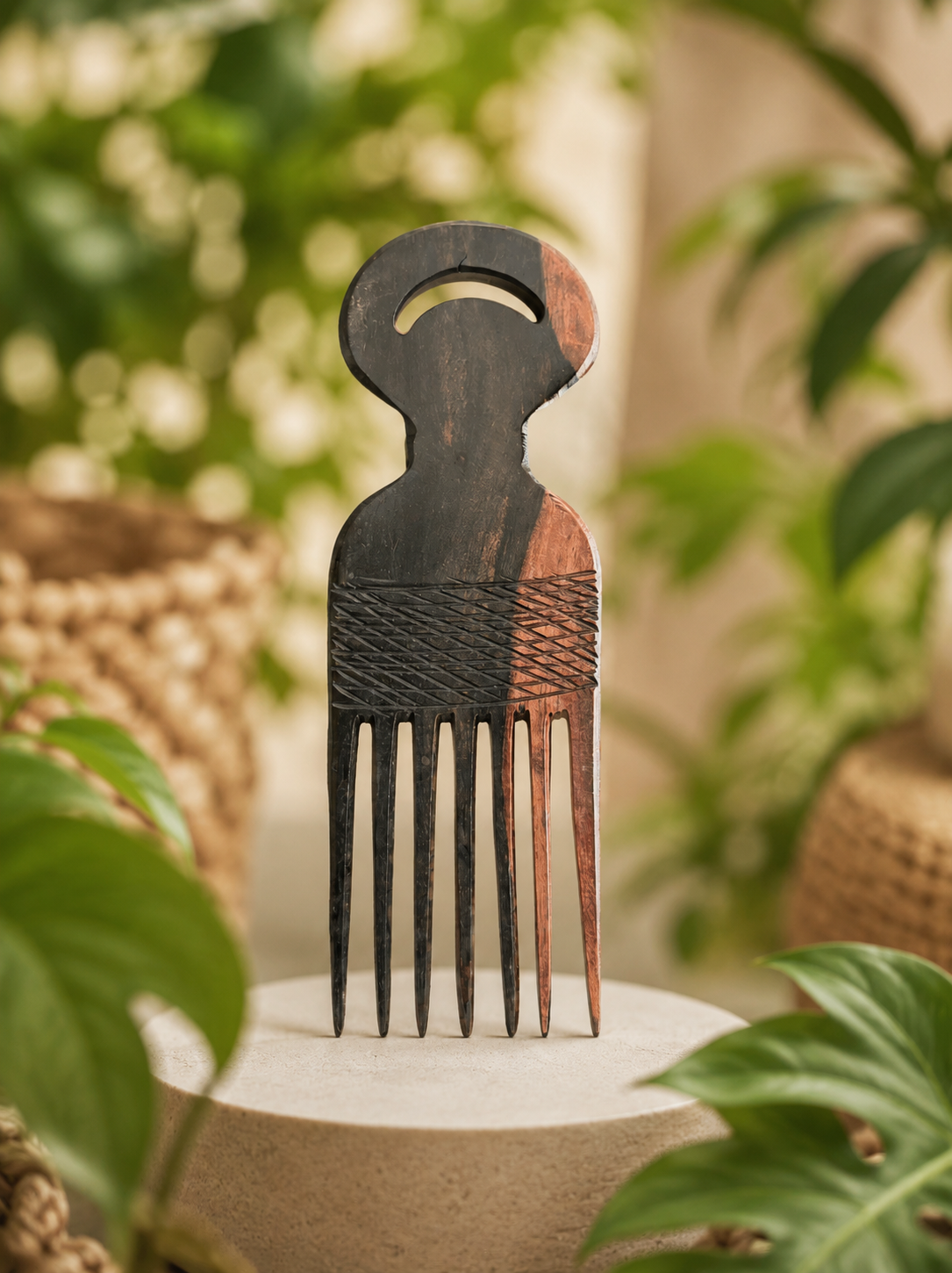 Ebony Wood Afro Comb