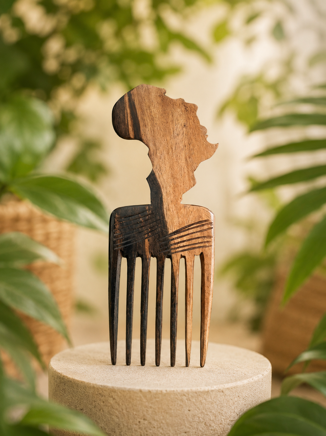 Ebony Wood Afro Comb