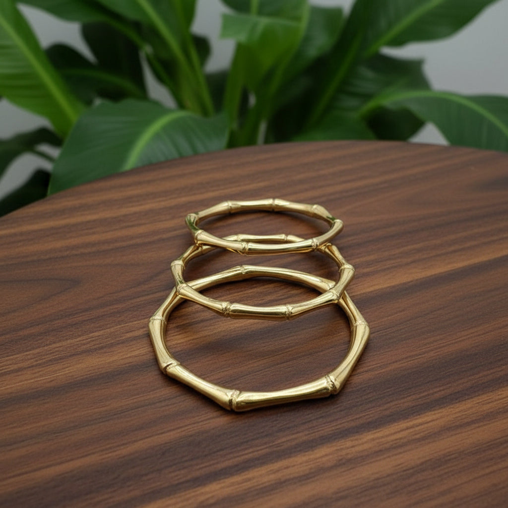 Brass Bamboo Bangle – Around The Way Glow