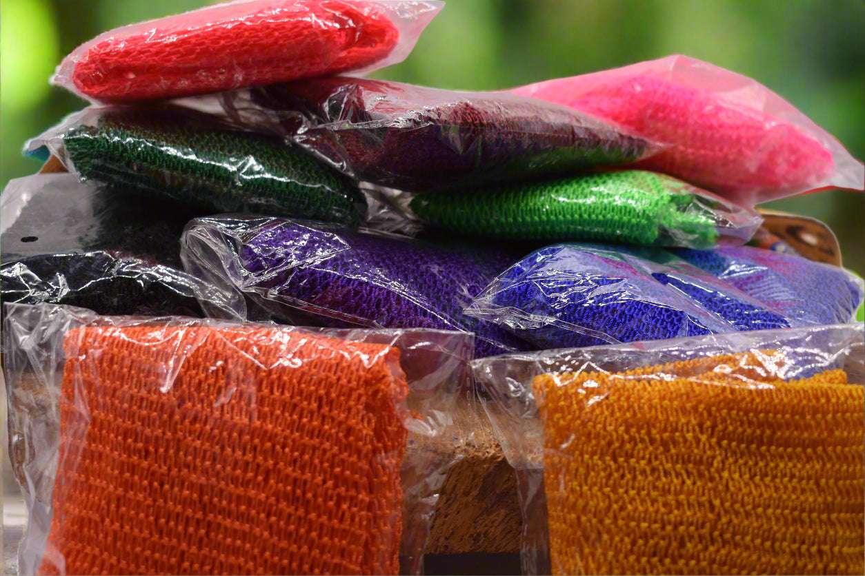 African Mesh Washcloth – Sapo Sponge (Made in Ghana) - ONYX MODE
