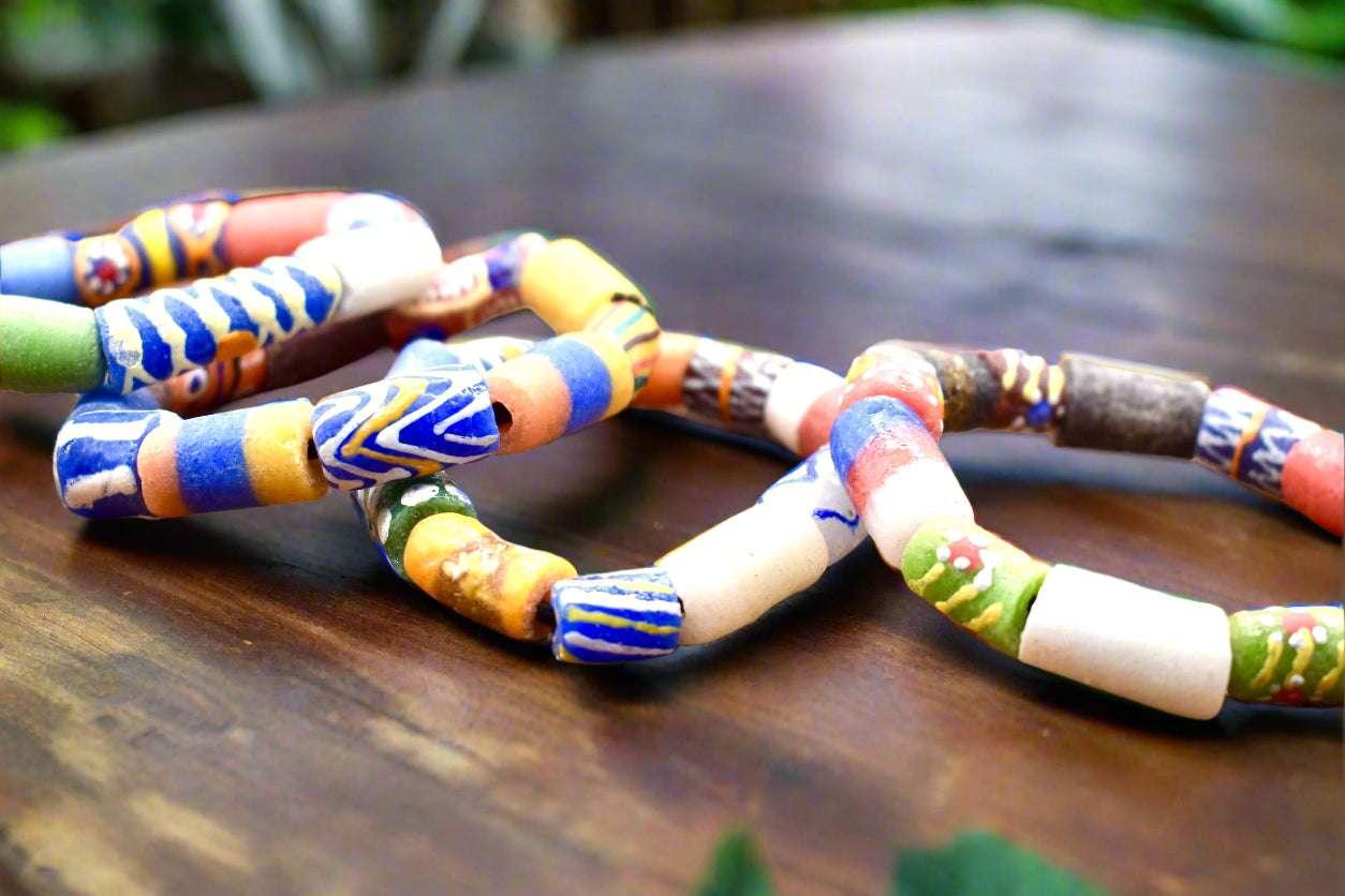 Ghanaian Trade Bead Bracelet – One-Of-A-Kind Cultural Jewelry - ONYX MODE