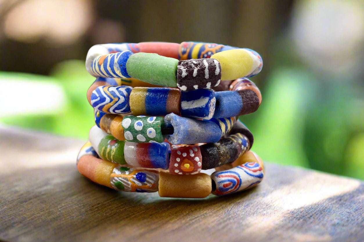 Ghanaian Trade Bead Bracelet – One-Of-A-Kind Cultural Jewelry - ONYX MODE