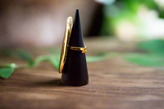 Oversized Cowrie Shell Brass Ring - Abundance & Feminine Power - ONYX MODE