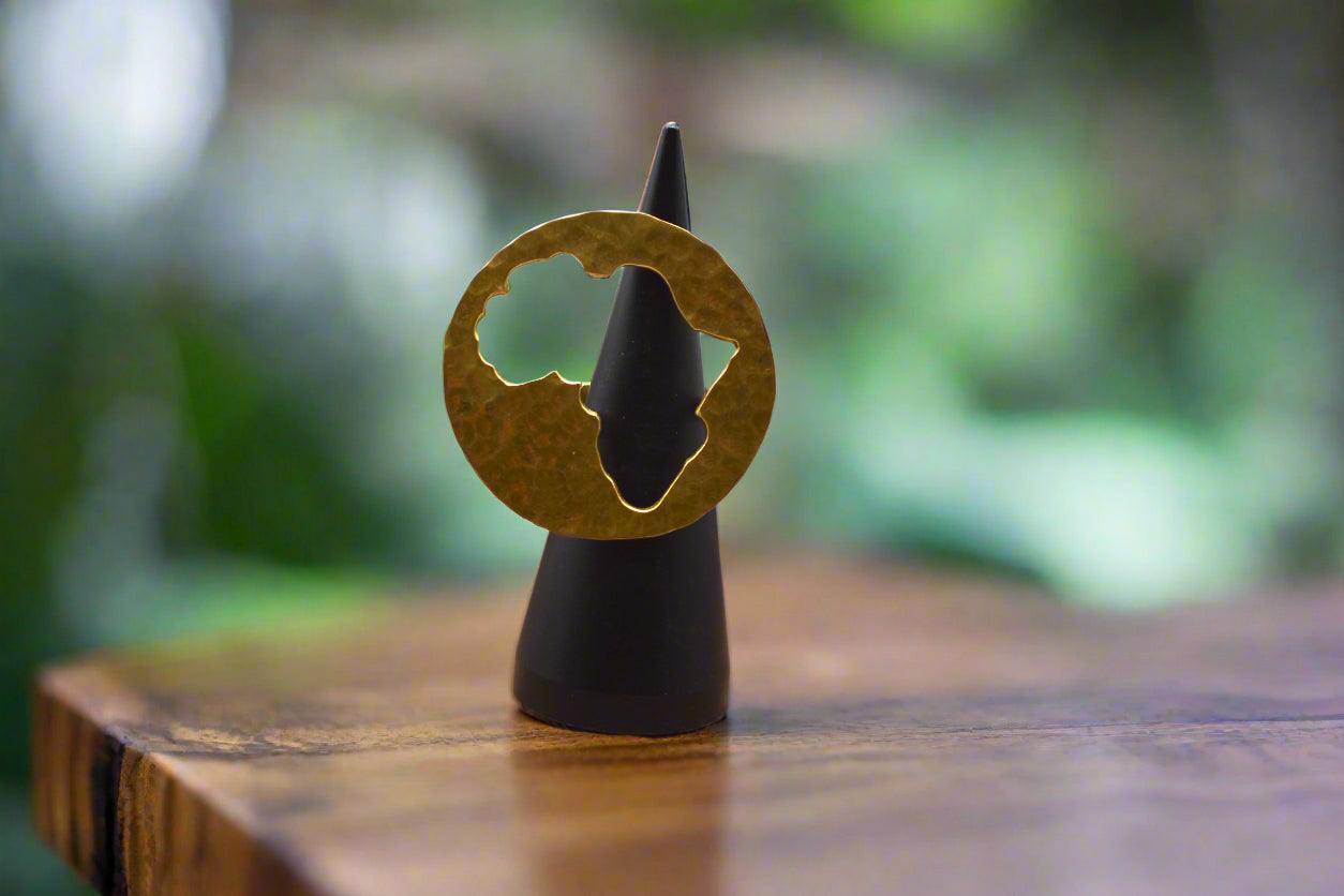 Africa Continent Brass Rings | Adjustable, 6 Heritage Styles