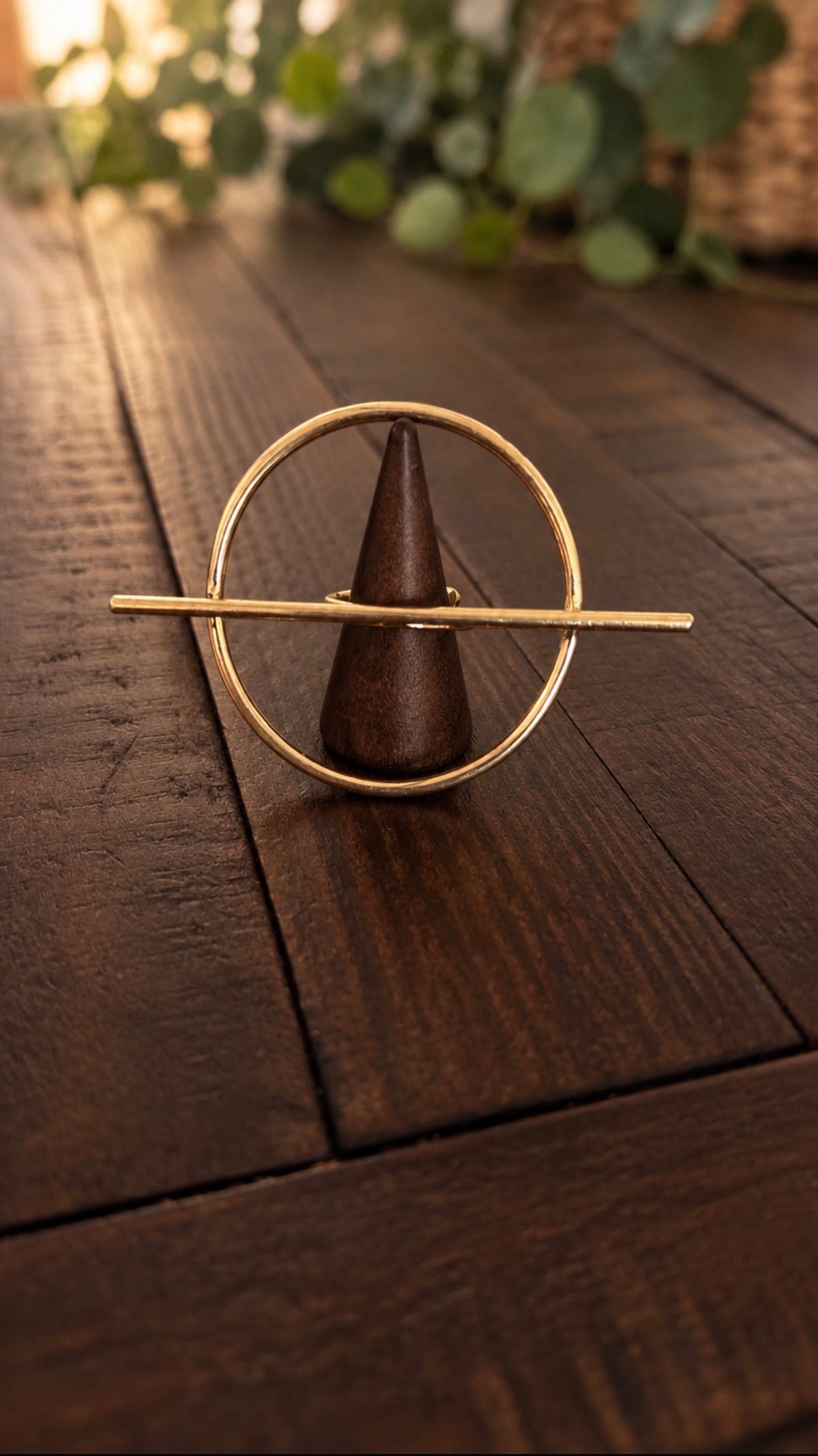 Open Circle Brass Statement Ring
