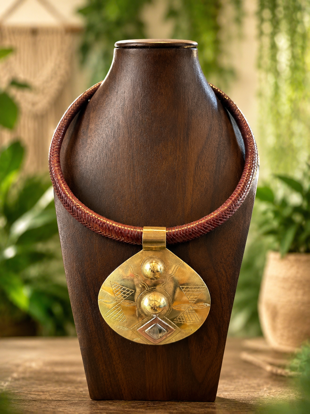 Leather Pendant Necklace