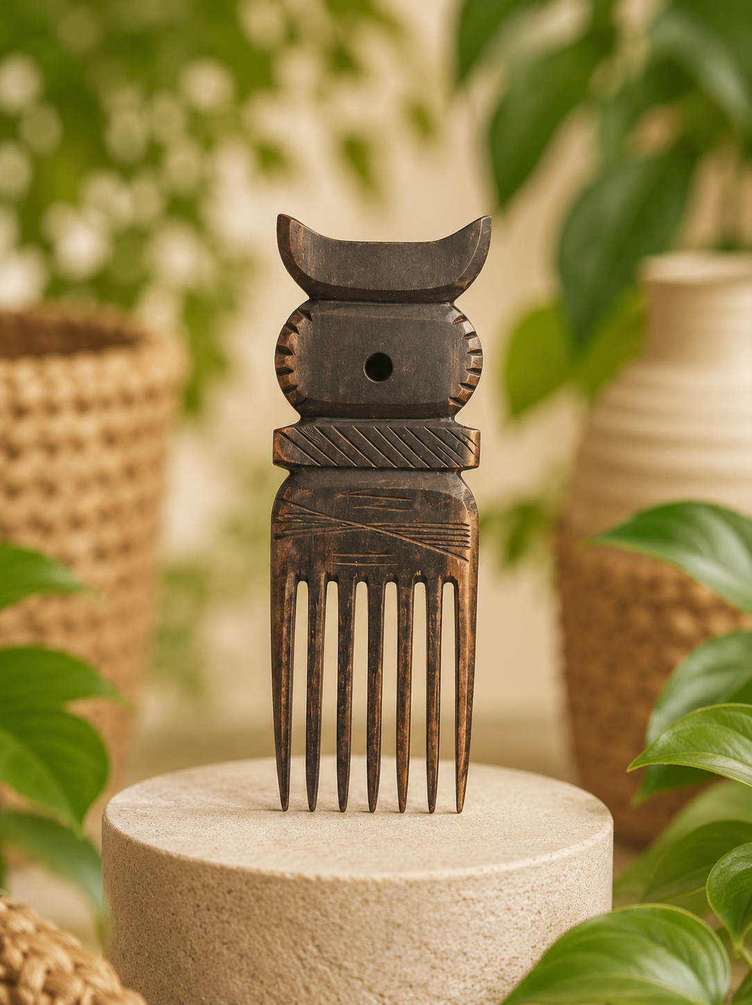 Ebony Wood Afro Comb