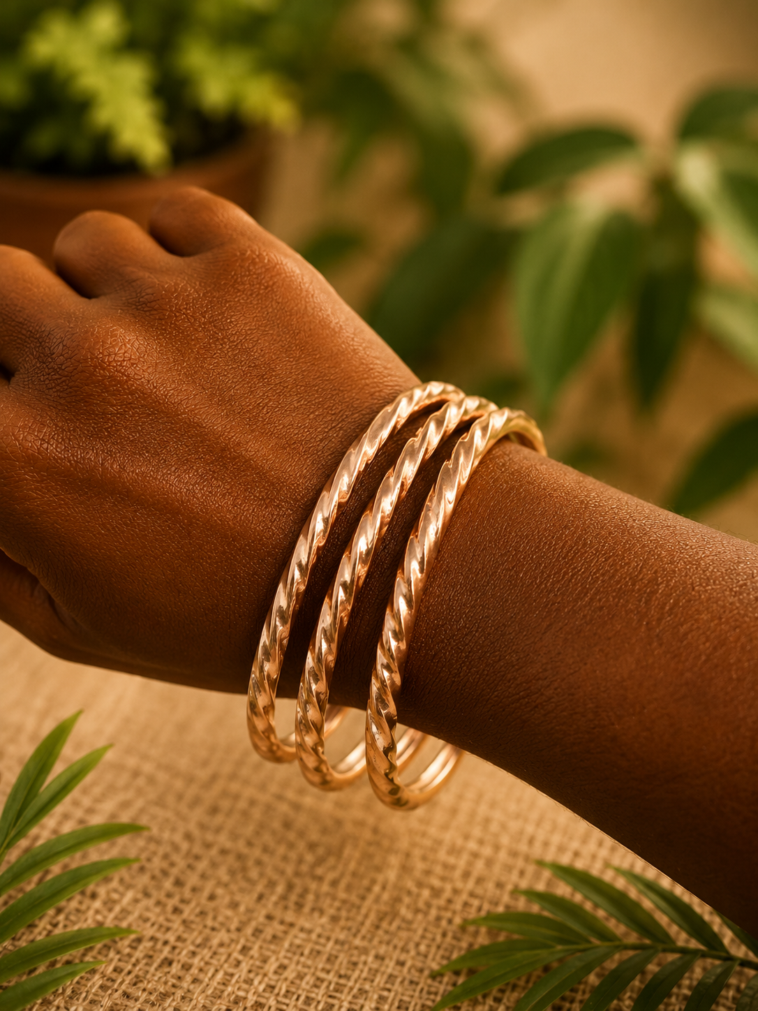 Twisted Copper Cuff Bangles