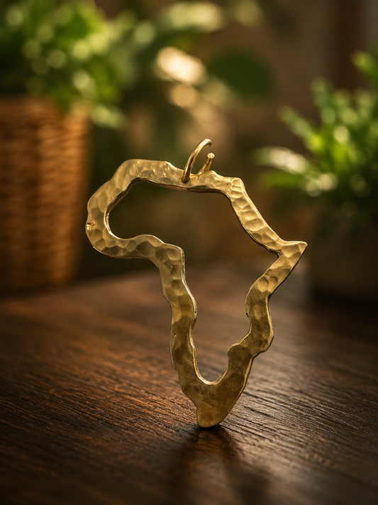 Africa Continent Brass Pendant