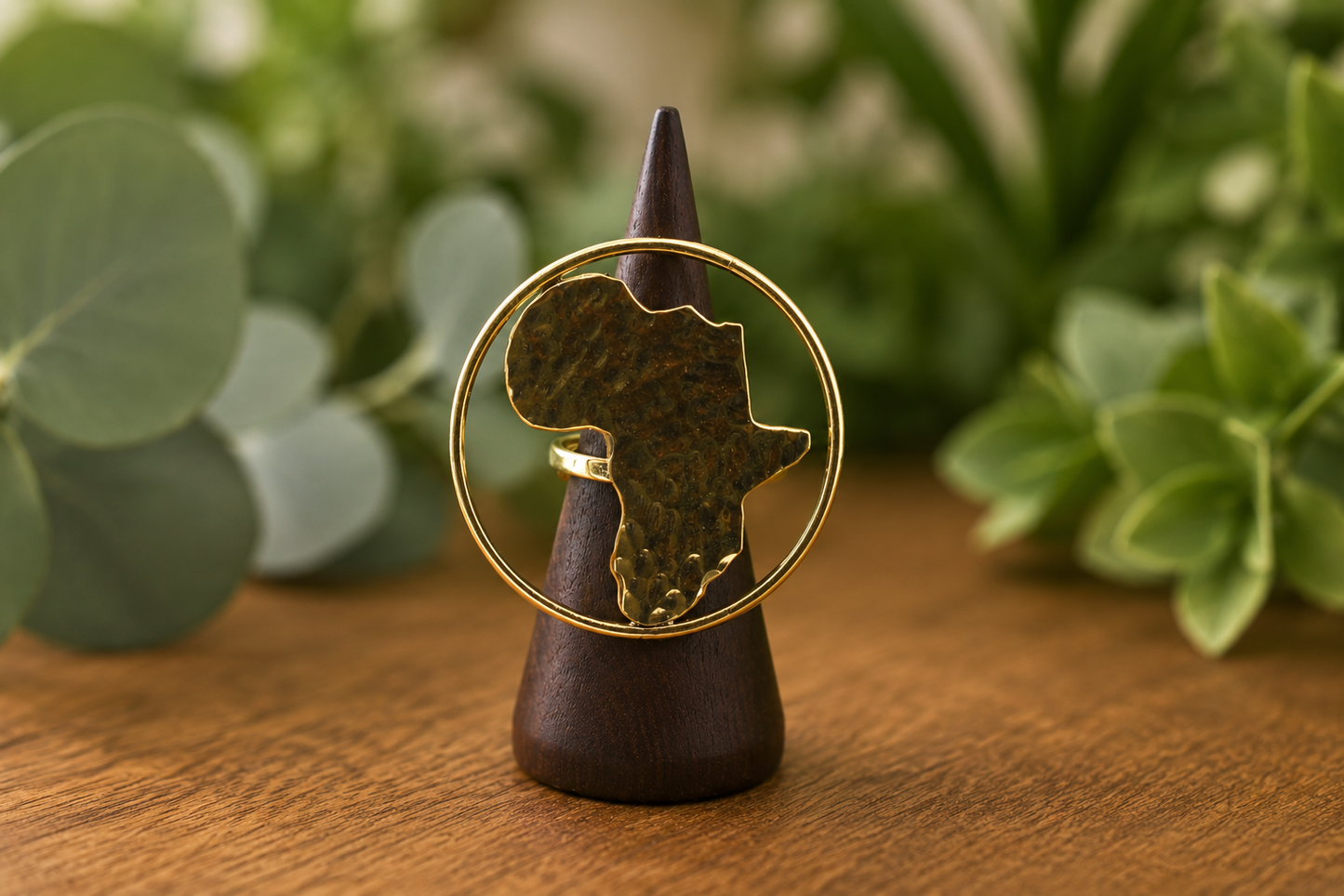 Africa Continent Brass Rings