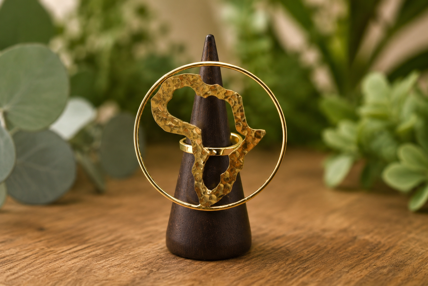 Africa Continent Brass Rings