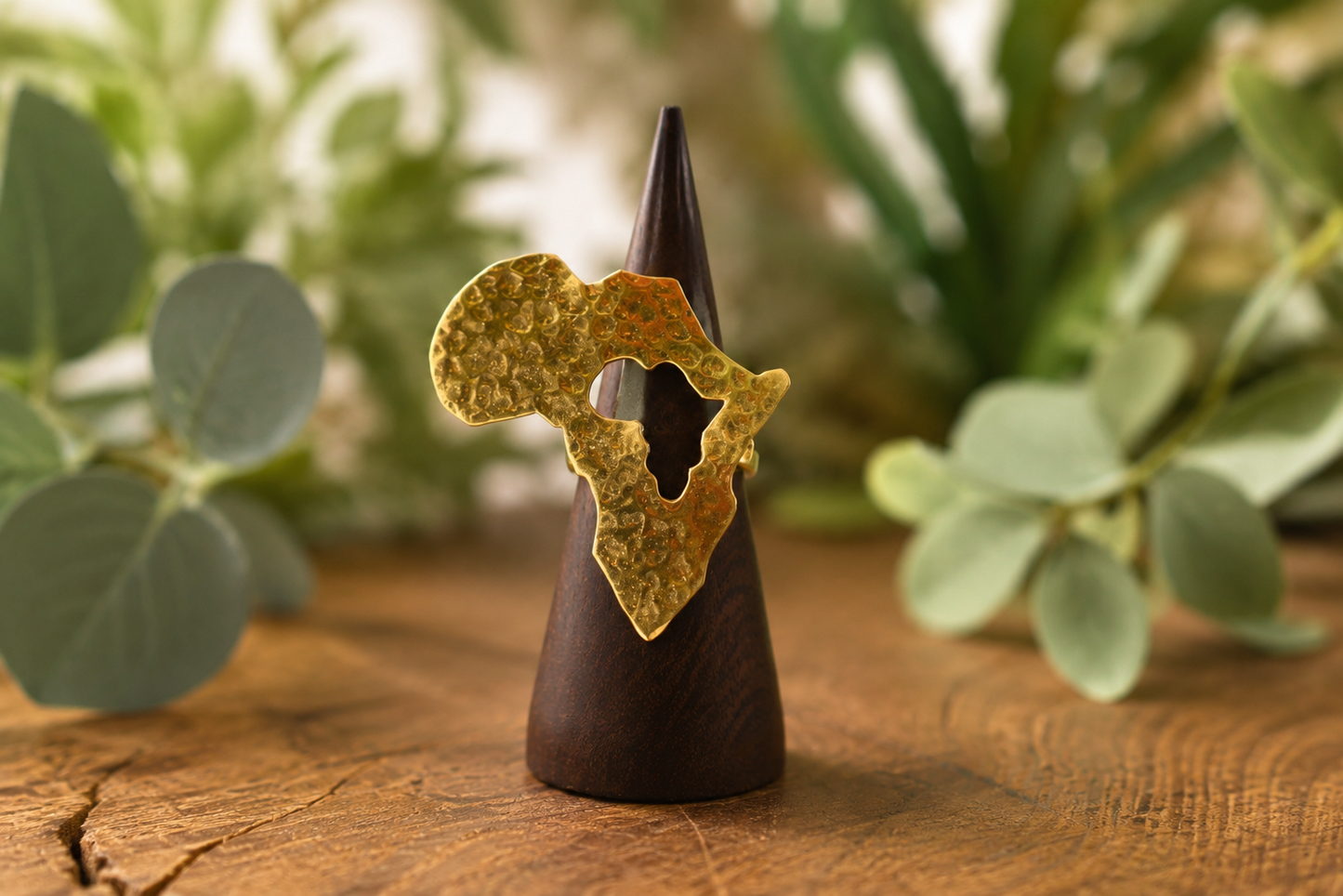 Africa Continent Brass Rings
