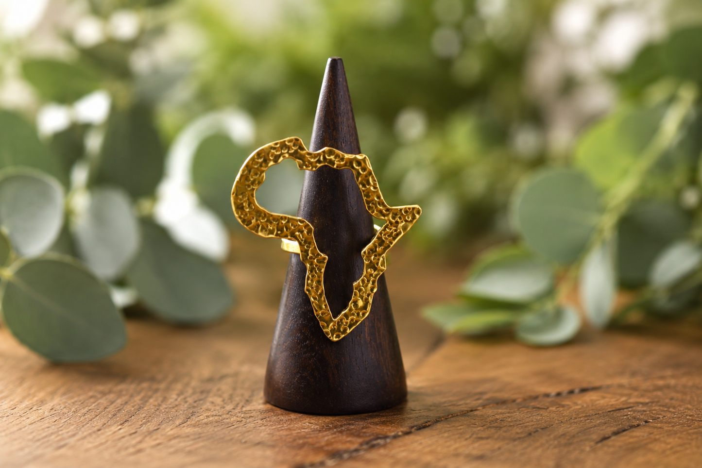 Africa Continent Brass Rings