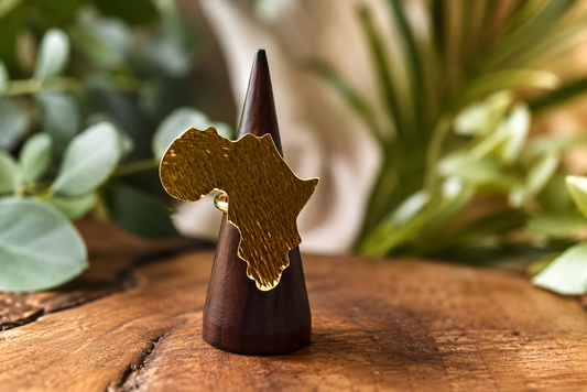 Africa Continent Brass Rings