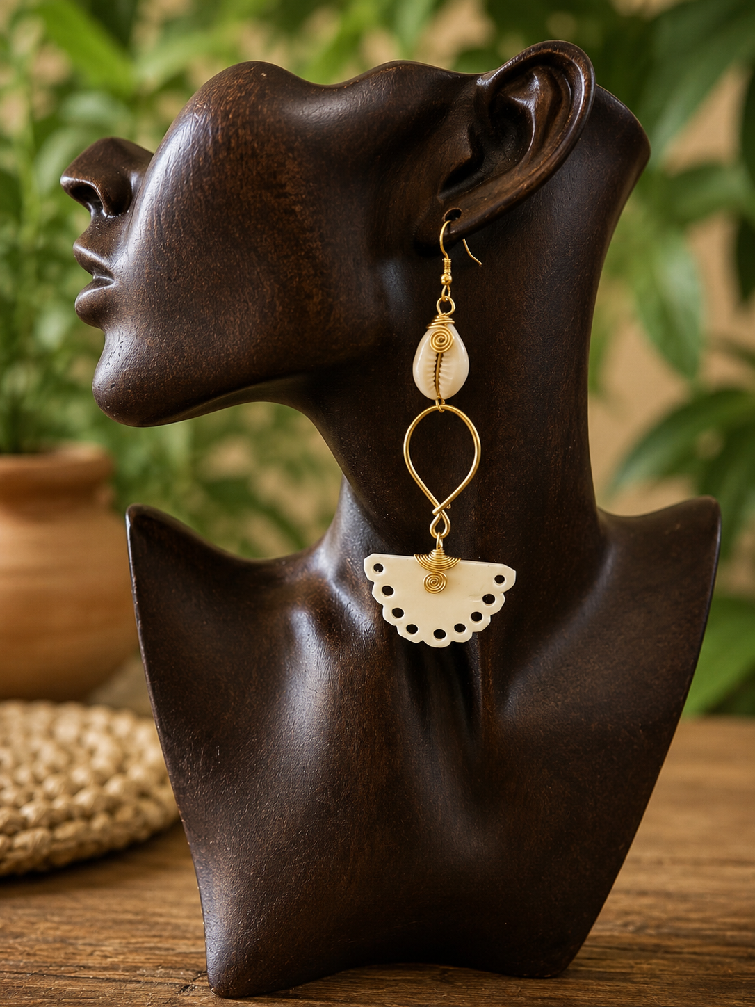 Cowrie Natural Shell Earrings