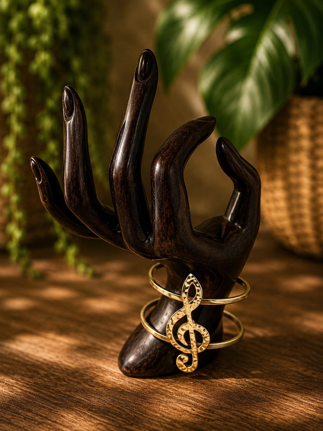 Treble Clef Brass Jewelry Set