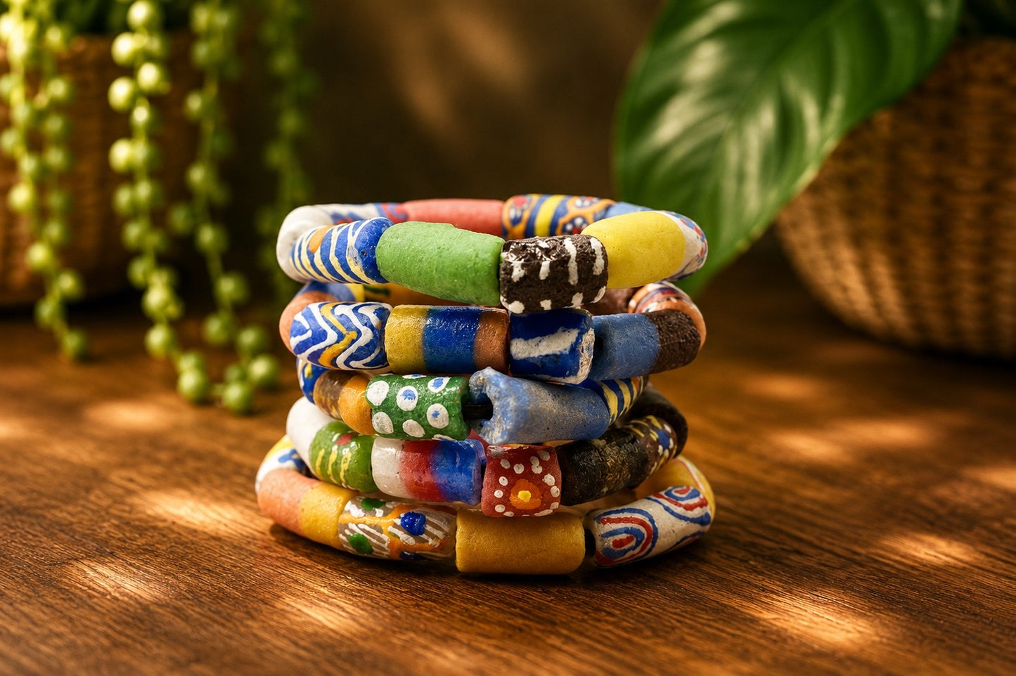 African Trade Bead Bracelet