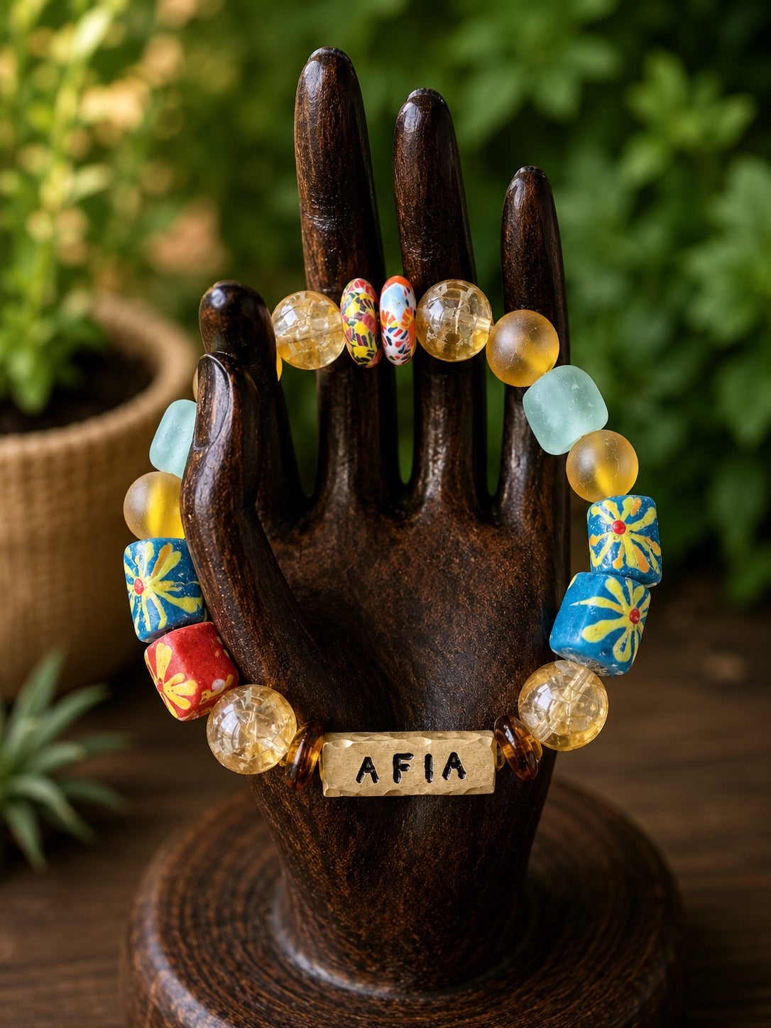 Women’s Ghanaian Day Name Beaded Bracelet